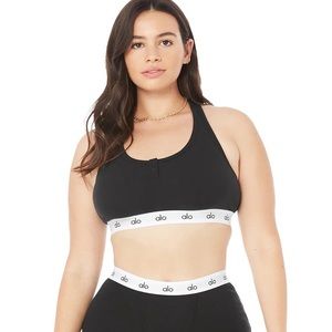 NEW Alo icon ribbed henley bra size large